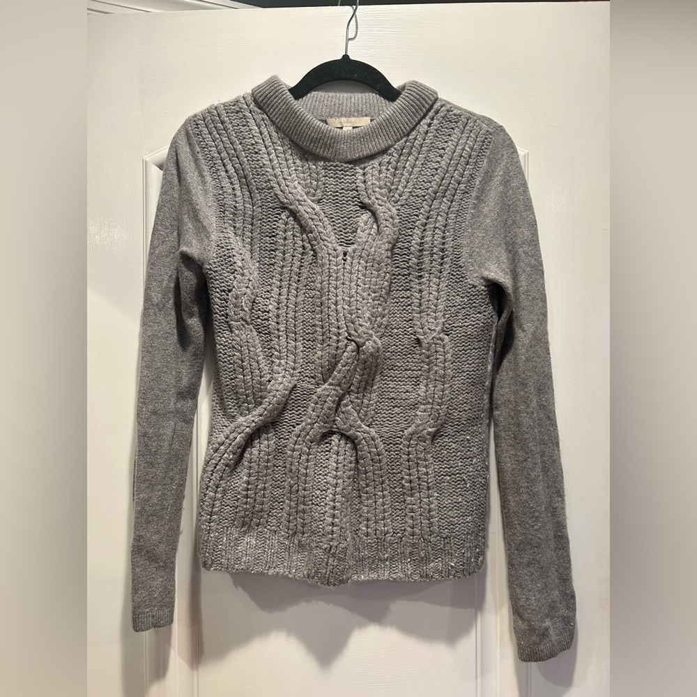Joan Vass Studio Chunky Grey Knit Sweater - Size Small